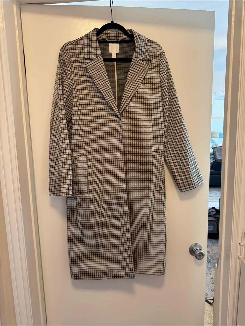 Women's Houndstooth Long Coat